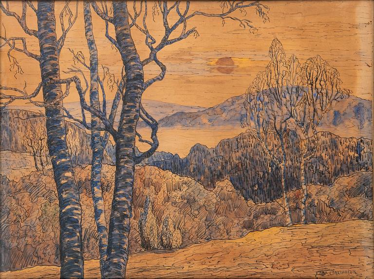 Ebba Orstadius, Landscape with Birch Trees.