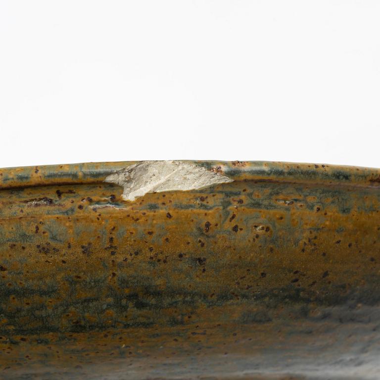 Carl-Harry Stålhane, Unique stoneware dish, Gustavsberg Studio.