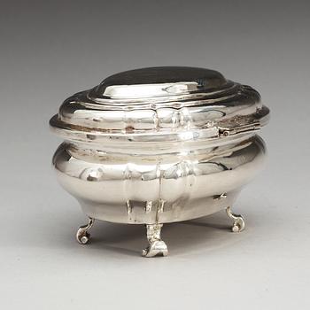 A Swedish 18th century silver casket, makers mark of Petter Ersson Lund, Stockholm 1747.