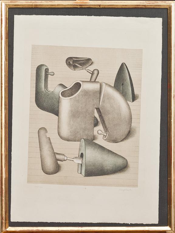 KONRAD KLAPHECK, färglitografi, signerad och numrerad 107/110.