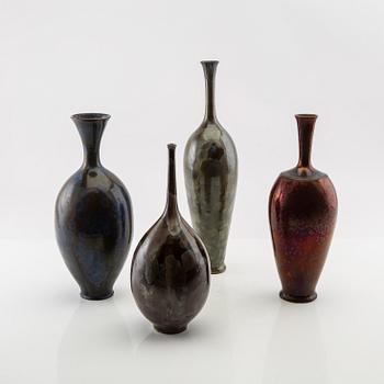 Isak Isaksson, 4 stoneware vases signed, own studio.