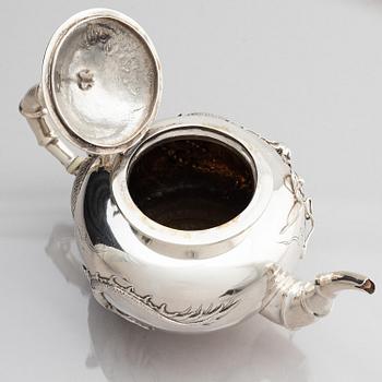 Teservis, fem delar, silver. Wang Hing & Co, Hong Kong & Canton.
