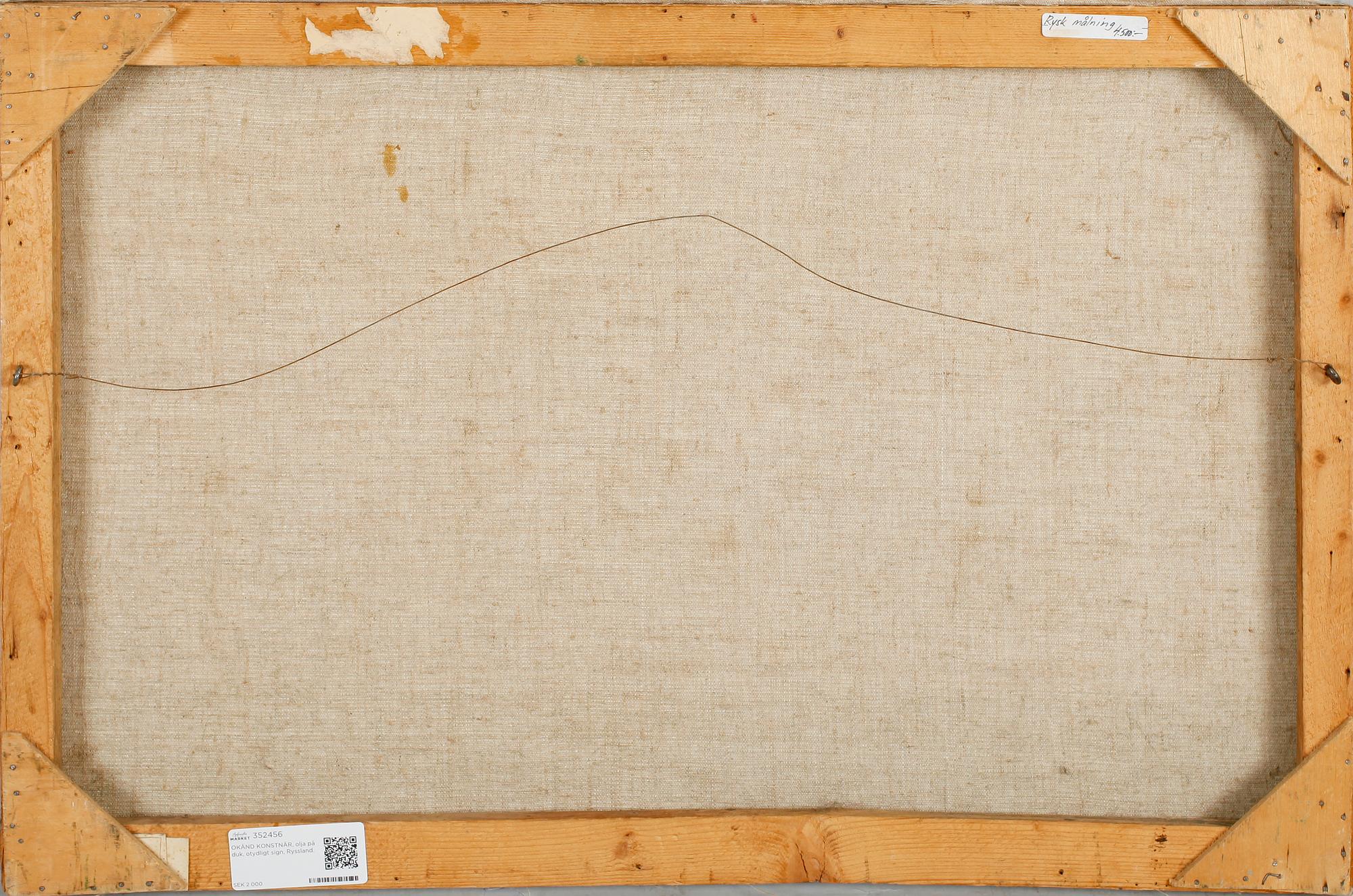 OKÄND KONSTNÄR, Ryssland, olja på duk, otydligt sign.