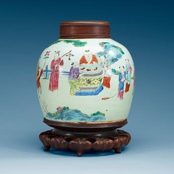 A Chinese famille rose jar, circa 1900.