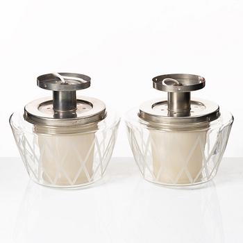 Harald Notini, taklampor, ett par, modell "11197", Arvid Böhlmarks Lampfabrik, Stockholm, 1940-tal.