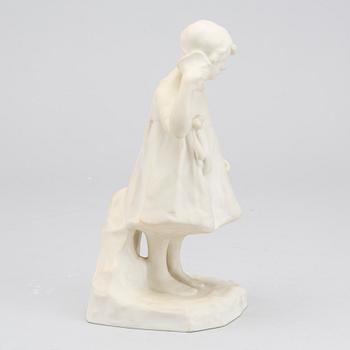 ALICE NORDIN, figurin, parian "Lyssnande flicka" Gustavsberg 1914-1926.