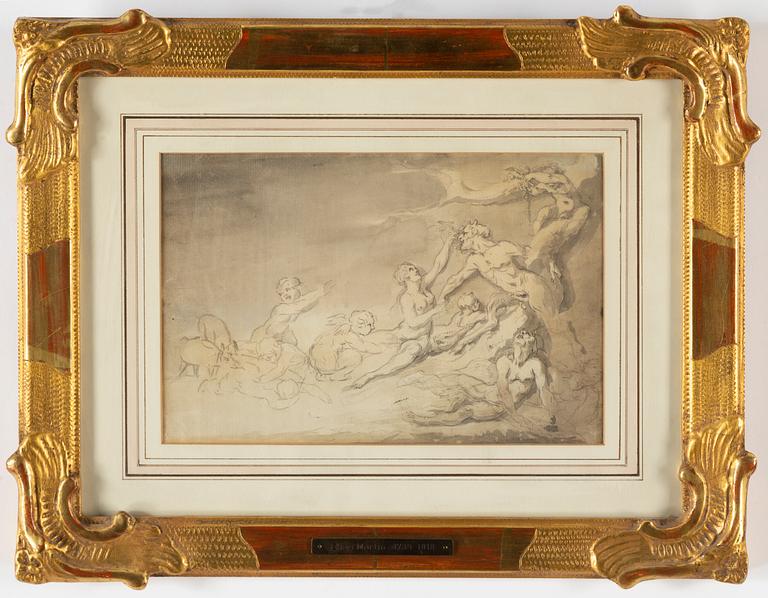 ELIAS MARTIN, attributed to,  ink wash.