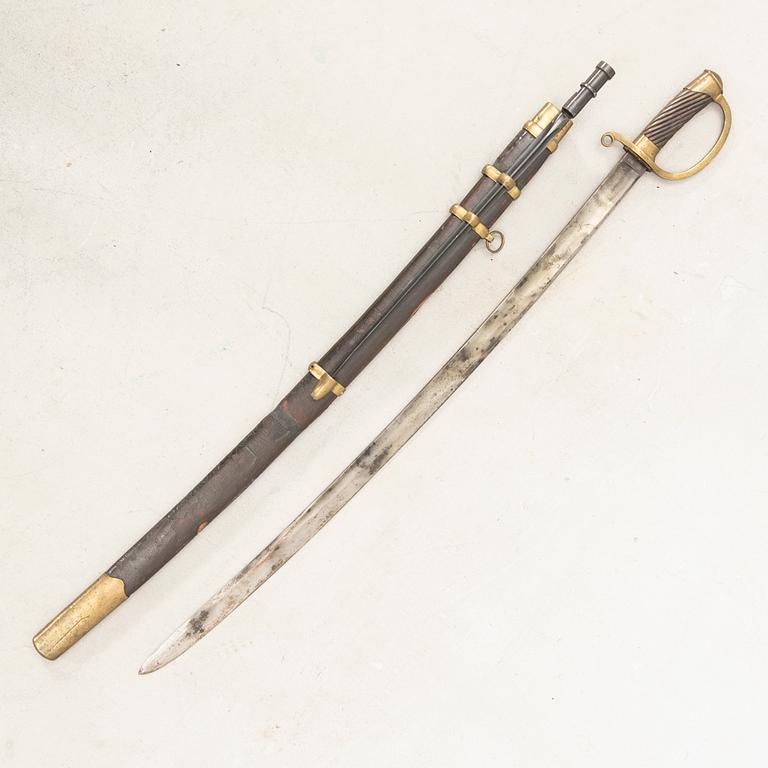 A Russian sword 1881 pattern with scabbard.