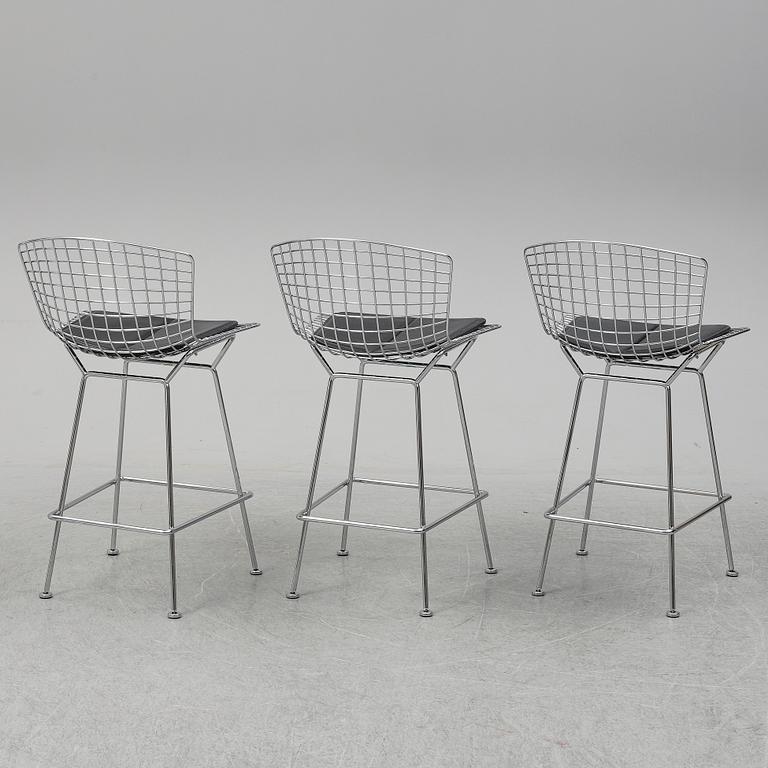 HARRY BERTOIA, three bar stools, Knoll International.