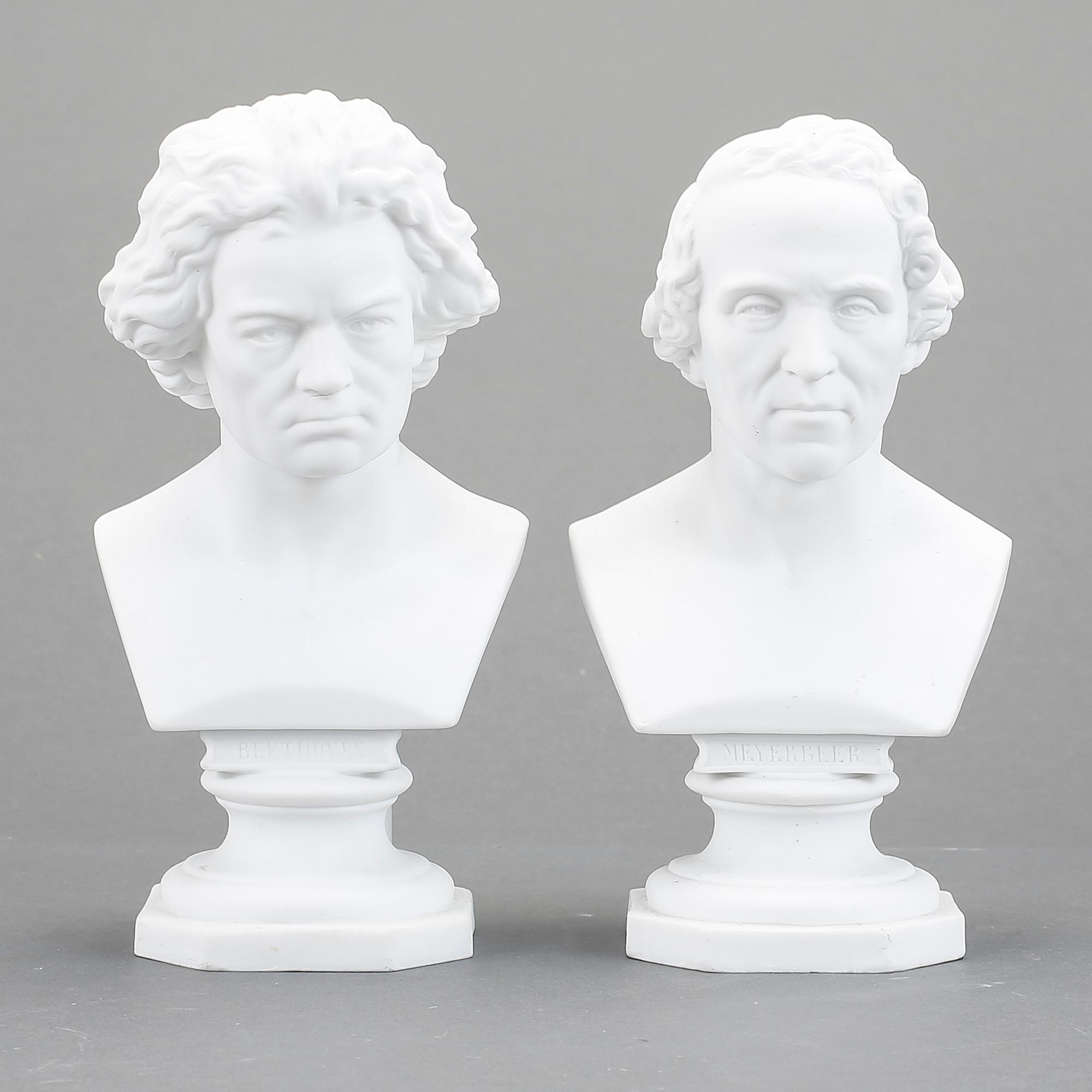 BYSTER, 2 st, parian, 1900-tal.