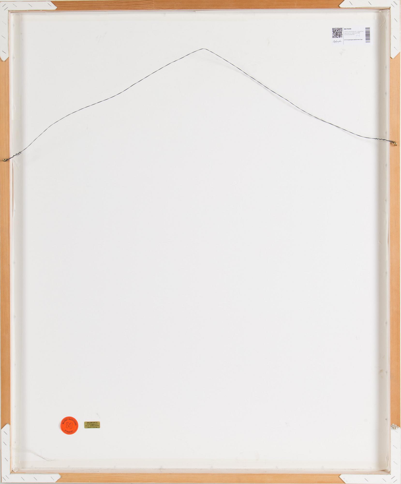 JAMES ROSENQUIST, offset in colors with silkscreen in silver, signed and dated 1988, numbered 99/100.