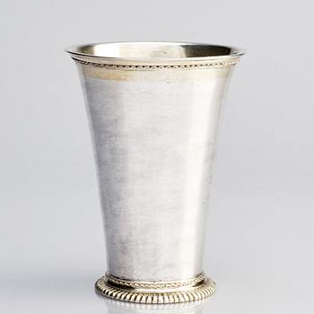 A Swedish early 18th century parcel-gilt silver beaker, mark of Arnold von der Hagen, Norrköping (active 1695-1740).