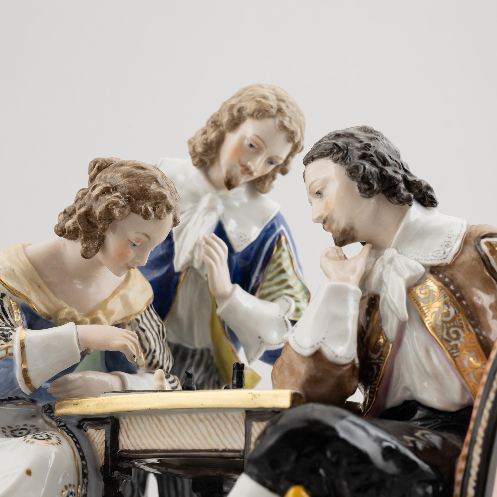 A porcelain figurine group, Ludwigsburg-like mark, around 1900.