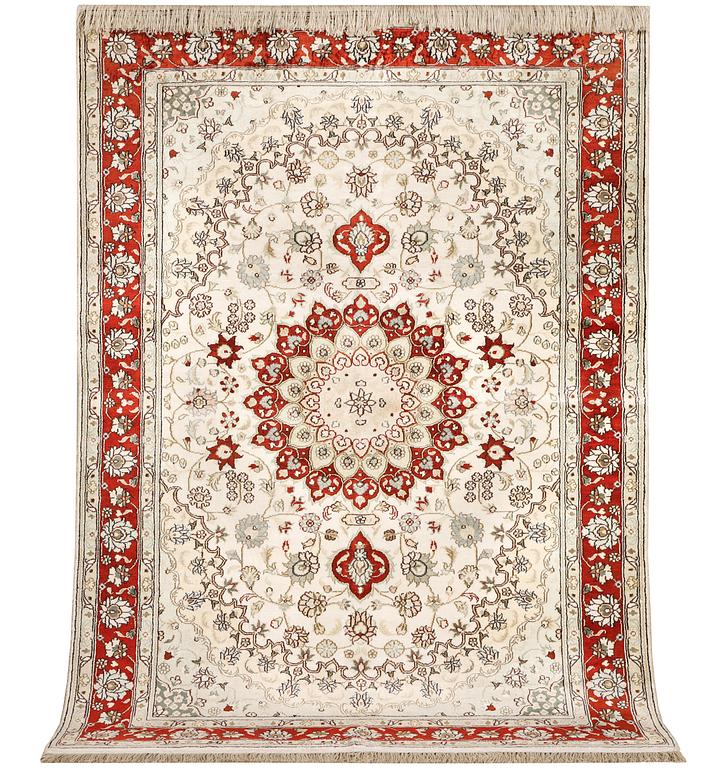 A carpet, Turkey, silk, c. 180 x 120 cm.
