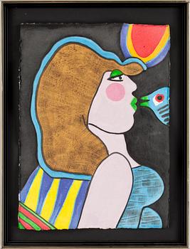 BEVERLOO CORNEILLE, carborundumetsning på duk, sign.