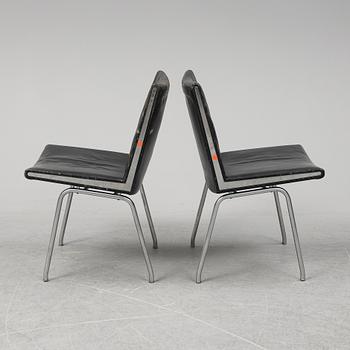 HANS J WEGNER, a pair of 'CH 401' 'Lufthavnstolen' chairs from the Kastrup series, Denmark, 1960's.