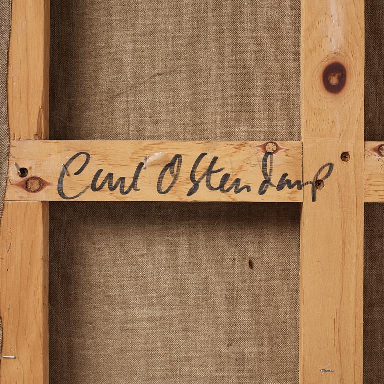 Carl Ostendarp, spray paint and flashe on canvas, signed and dated 1991 verso.