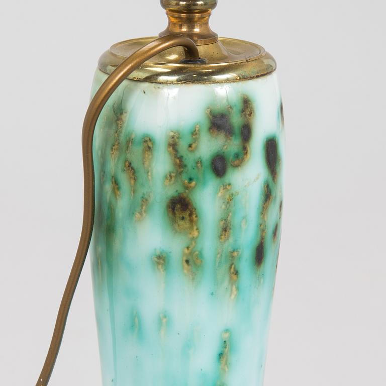 Friedl Holzer-Kjellberg, a ceramic tablelamp, signed Arabia -F.H.Kj.-.