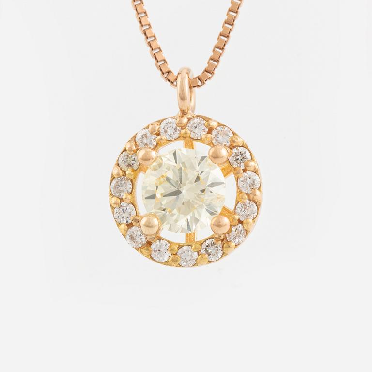 Brilliant cut diamond necklace.