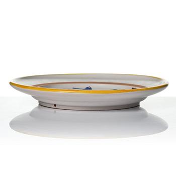Wilhelm Kåge, two faience dishes, Gustavsbergs studio, Sweden, 1940's.