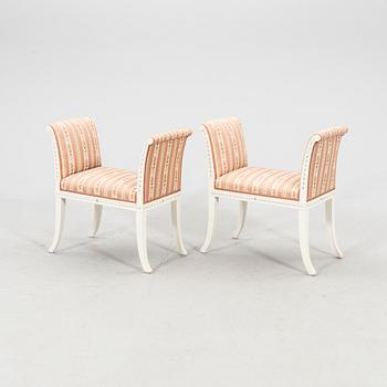 Banquet chairs, 1 pair, late Gustavian style, first half of the 20th century.