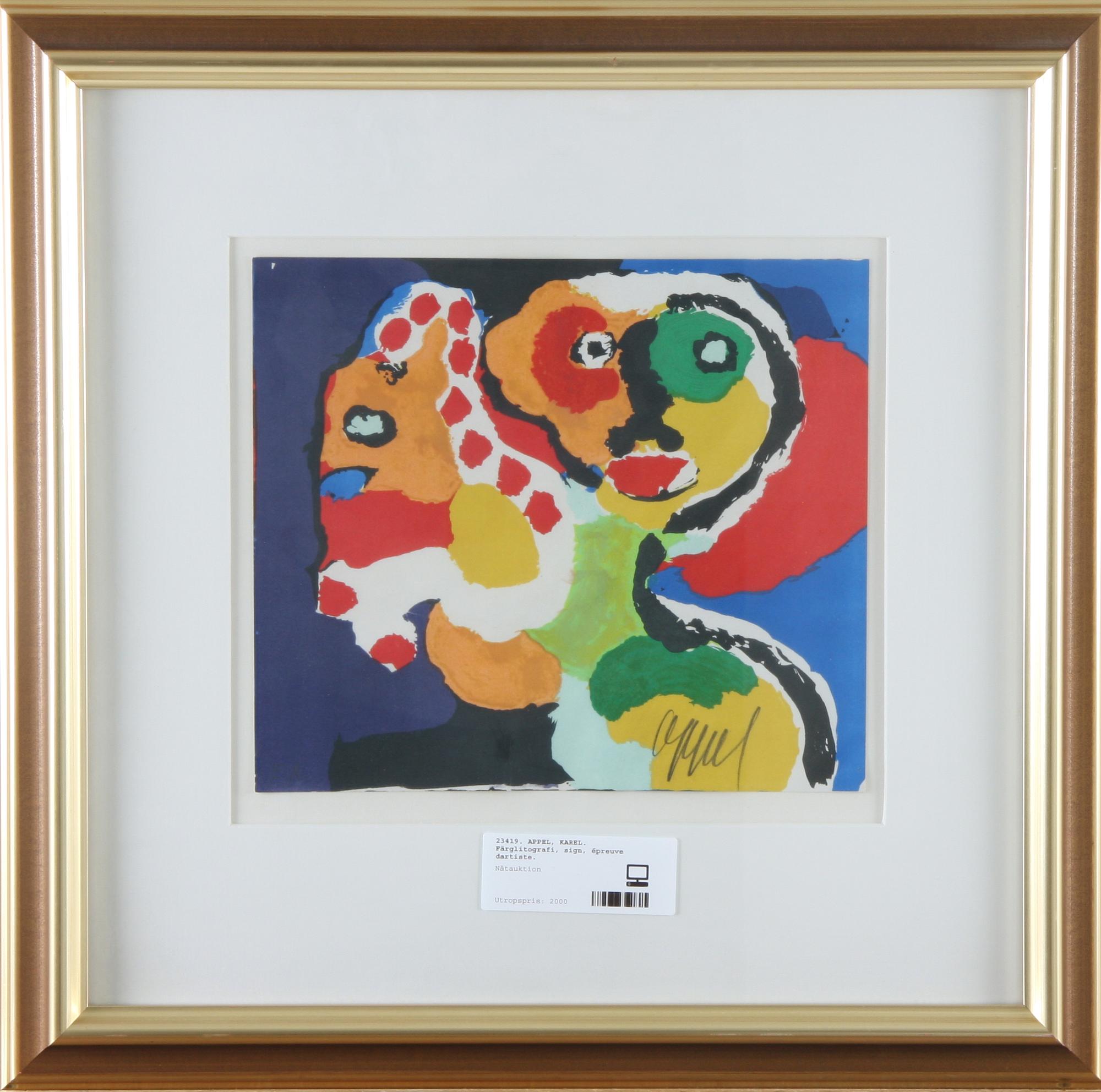 APPEL, KAREL. Färglitografi, sign, épreuve d'artiste.