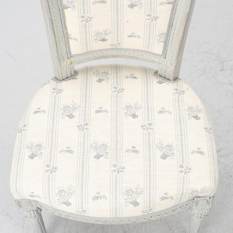 Anders Svensson i Stekered possibly, a pair of Gustavian chairs, Lindome, late 18th century.