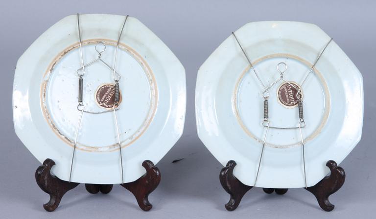 ASSIETTER, 4 st, porslin, Kina. 1700-tal.
