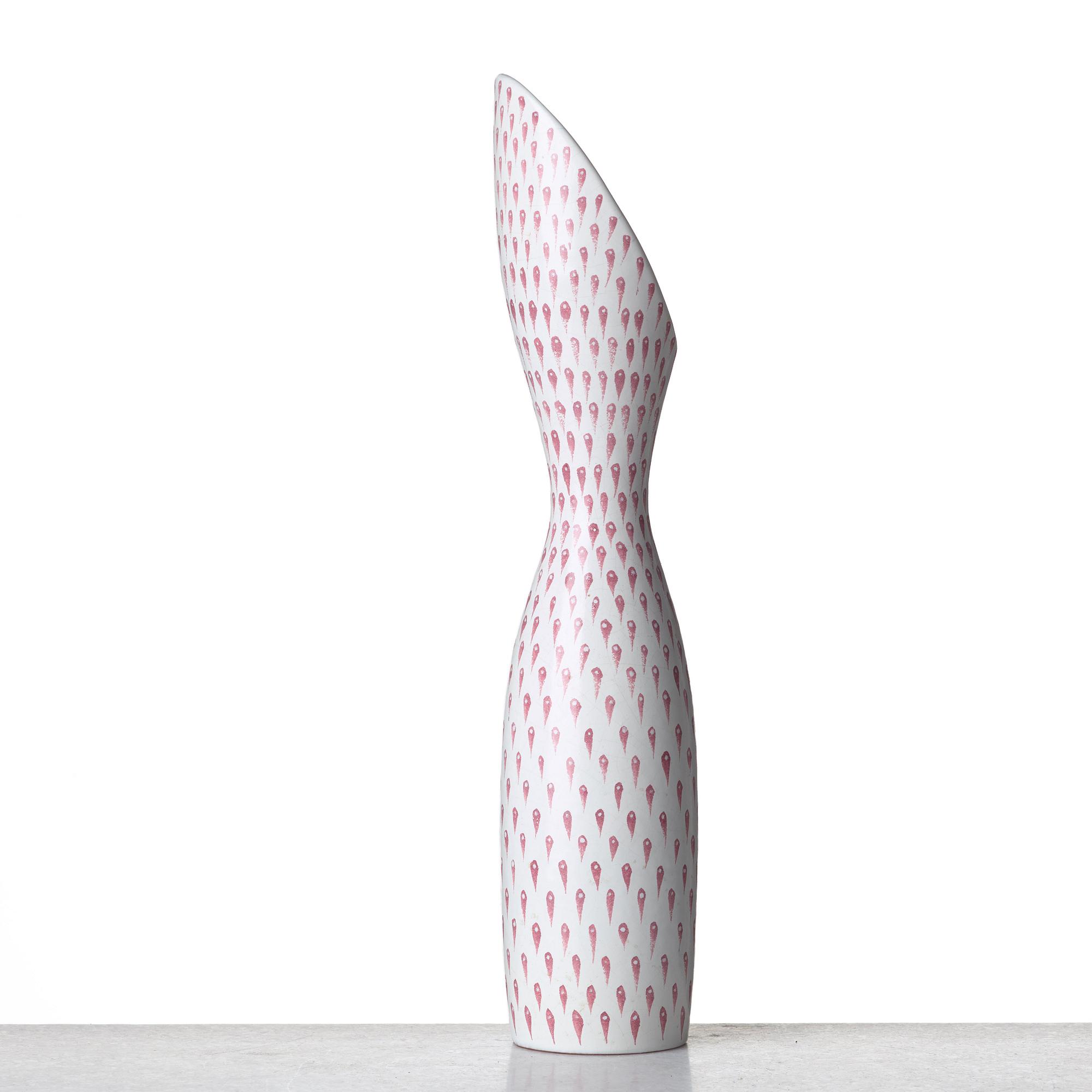 Stig Lindberg, a faience vase, Gustavsberg studio; Sweden 1951.