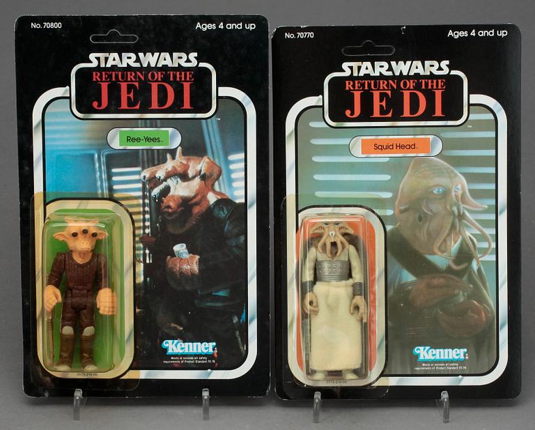 STAR WARS, 5 stycken actionfigurer, Kenner samt Palitoy, 1983.