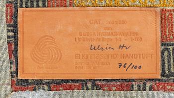Ulrica Hydman-Vallien, matta, "Cat", flossa, Kinnasand, limiterad upplaga nr 76/100, ca 200x200 cm.