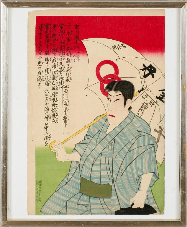 SAMLING TRÄSNITT, 7 st, Japan, 1800-/1900-tal.