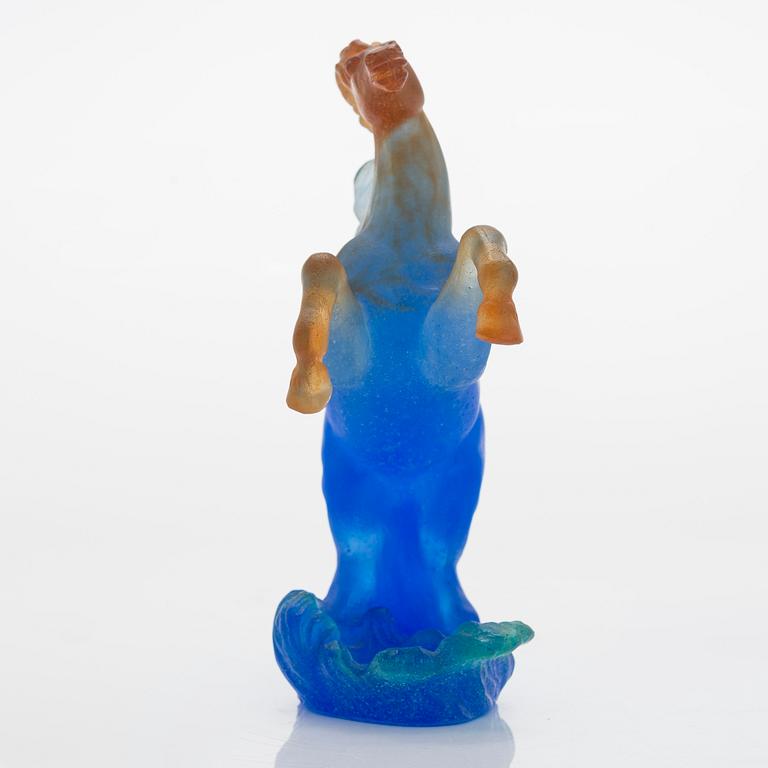 A signed glass figure by Daum, France, modern production.