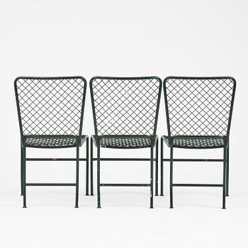 Josef Frank, trädgårdsstolar, nio stycken, modell 591, Firma Svenskt Tenn.