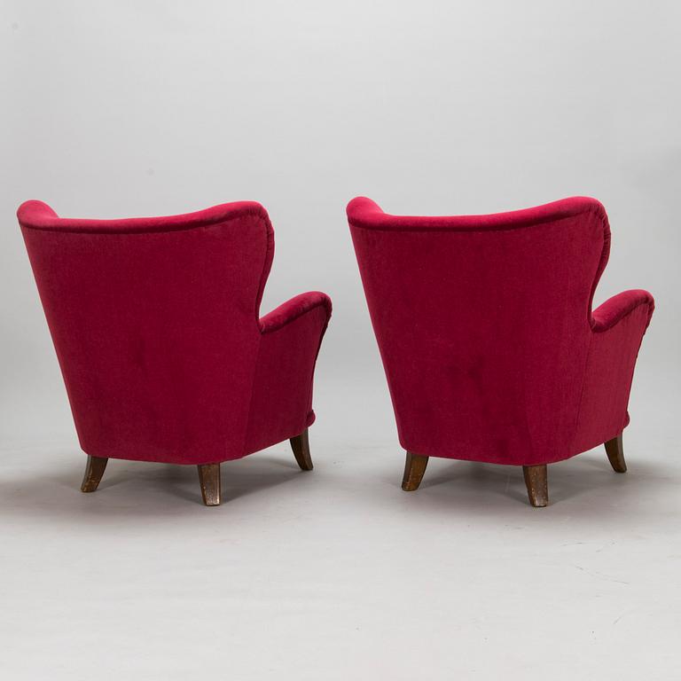 Ilmari Lappalainen, a pair of 1950's 'Laila' armchairs for Asko, Finland.