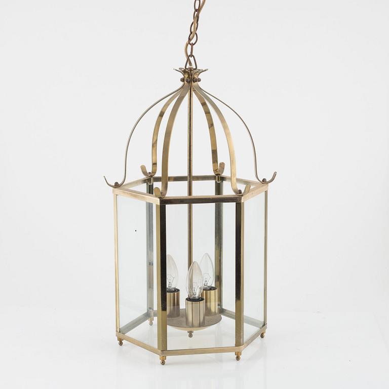 A brass lantern, second half of the 20th century.