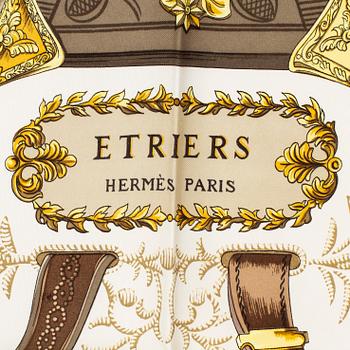 HERMÈS, scarf, "Etriers", Françoise de la Perrière, original issue 1964.