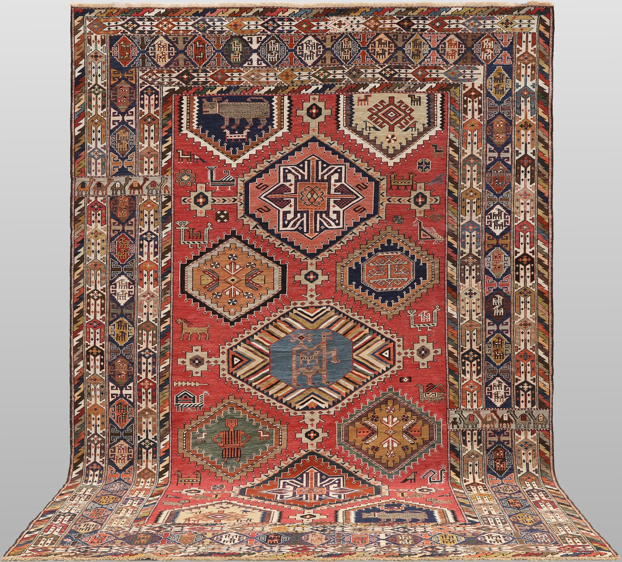 Semi-antique Kelim Sumak carpet, 296 x 203 cm.