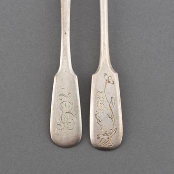 36 pieces silver cutlery, including Moscow 1894-95.