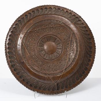 Bricka/presenterfat, koppar, barockstil, 1800-tal.