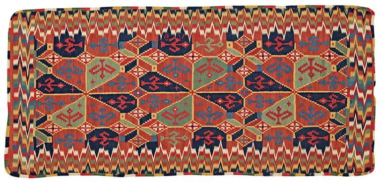 ÅKDYNA (agedyna). Rölakan. 49 x 106 cm. Skåne 1800-talets förra hälft.