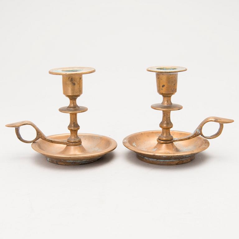 A pair of late 19th century candlesticks.