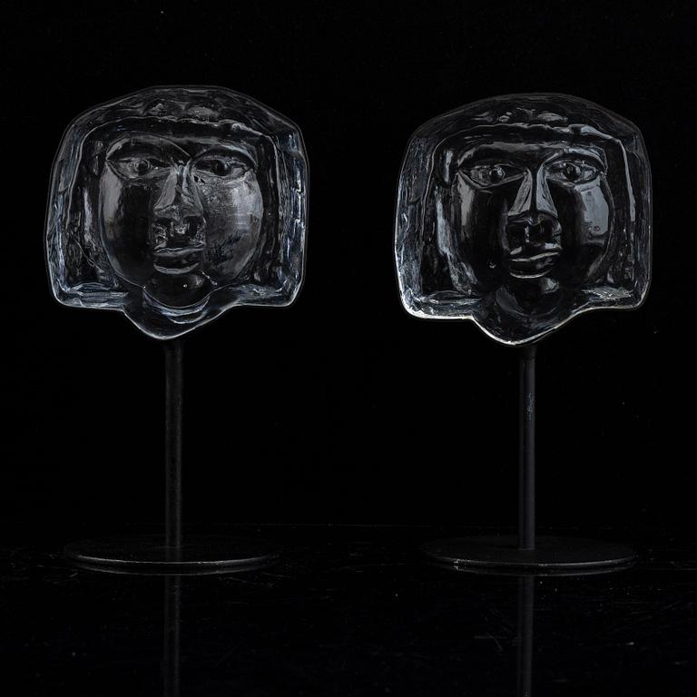 Erik Höglund, skulpturer, 2 st, glas, Boda.