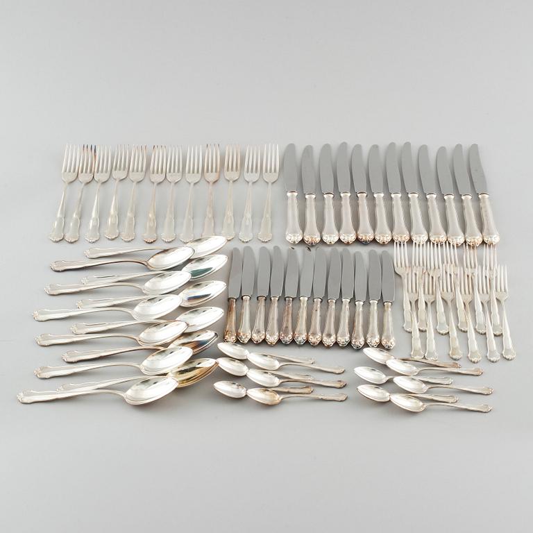 72 silver cutlery by C.G Hallberg, Stockholm, 20th century.