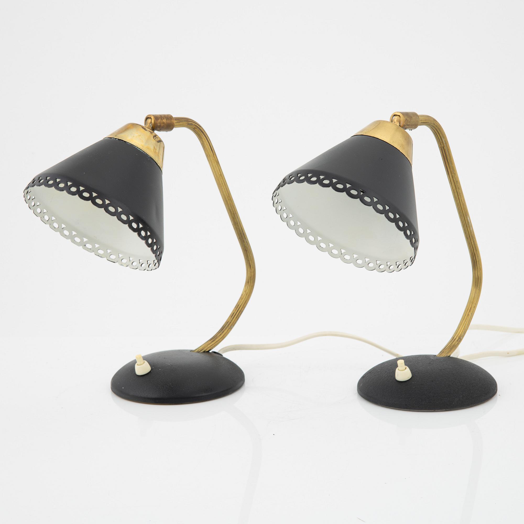 Vägglampor, ett par, Ewå, Värnamo, 1900-talets mitt.