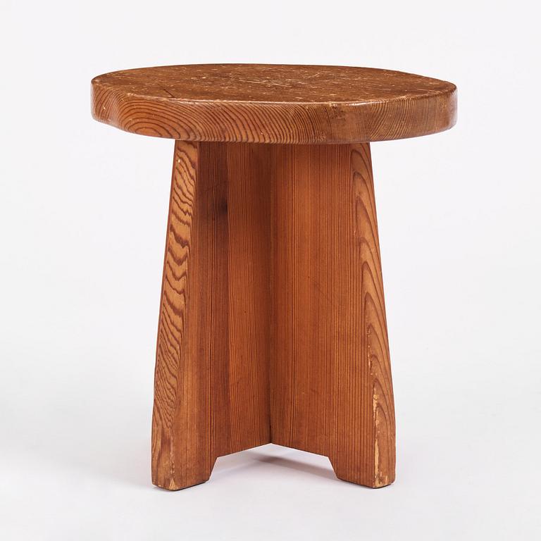 David Rosén, a Swedish Modern "Berga" pine stool, Nordiska Kompaniet, 1940s.