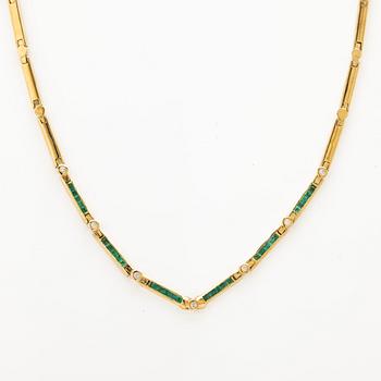 Necklace and bracelet, 18K, Old Orient.