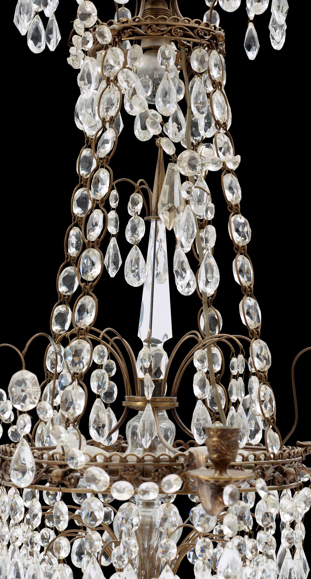 LJUSKRONA, gustaviansk stil, sk Hagamodell, 1900-talets mitt. Höjd 65 cm.