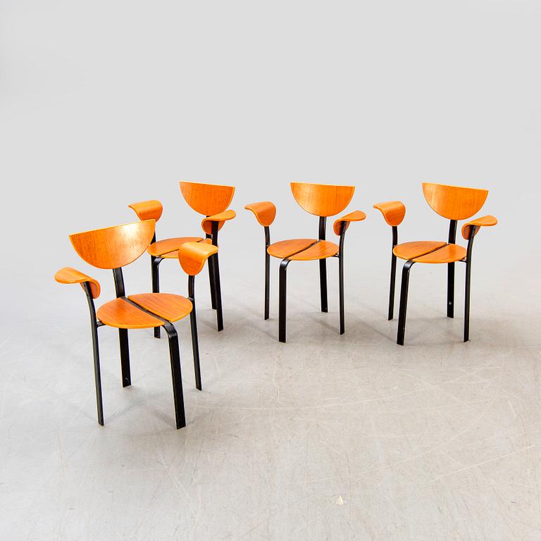 BKS, Denmark, armchairs, 4 pcs, 1960s-70s.