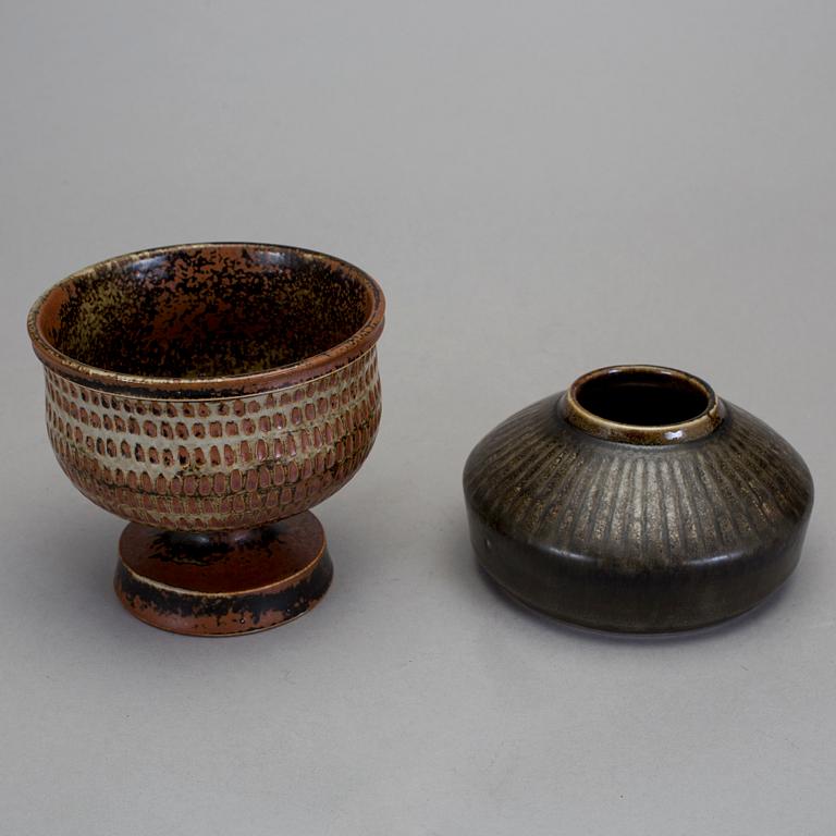 SKÅL, och VAS stengods, Stig Lindberg, Gustavsberg studio, 1965 och Carl Harry Stålhane, Rörstrand.
